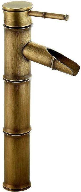 Badezimmer-Wasserhahn – Wasserfall-Mischbatterie, Messing-Wasserfall-Badezimmer-Waschtischarmatur, antike Messing-Mischb...