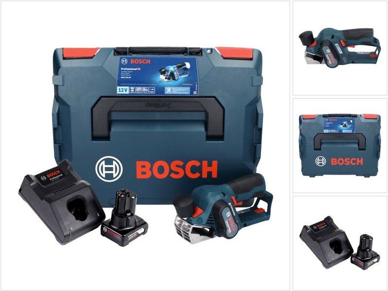Bosch GHO 12V-20 Professional Akku Hobel 12 V Brushless + 1x Akku 6,0 Ah + Ladegerät + L-Boxx