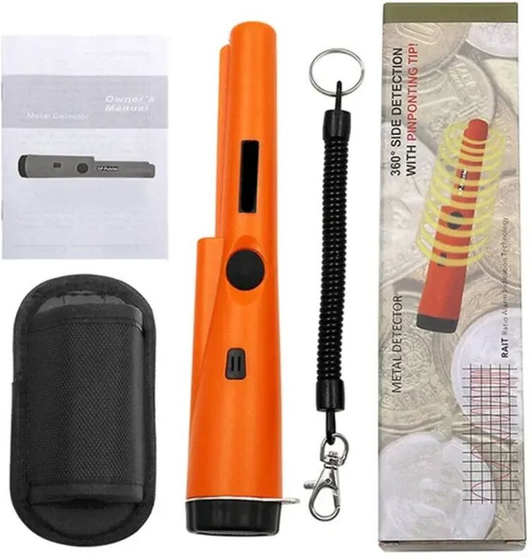 Professioneller Metalldetektor, tragbares und wasserdichtes Gerät mit Zeiger, Metall- und Goldmünzen