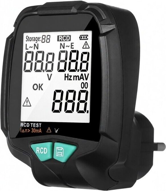 Tester multifunzione per prese elettriche con display LCD digitale, rilevatore di circuiti elettrici, tester RCD, strume...
