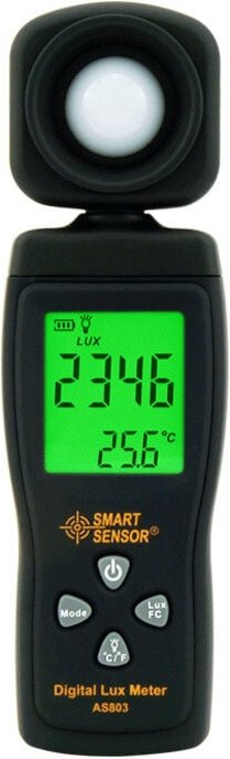 Smart Sensor AS813 Digitales Luxmeter, 1-200000 Lux Lumenmeter Hochpräziser Lux/FC-Tester