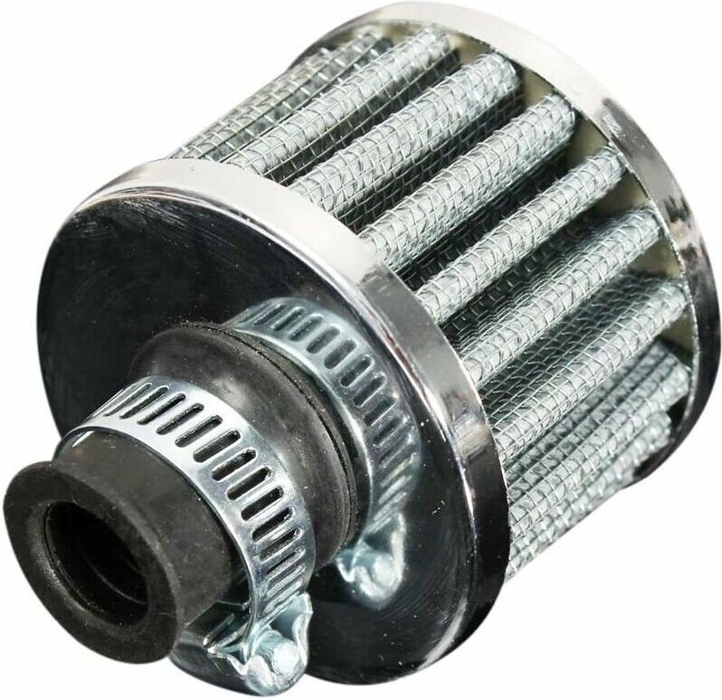 12 mm x 50 mm x 56 mm Ölfilter-Kaltluft-Kraftstoff-Kurbelgehäuseentlüftung passend für Autos, silber