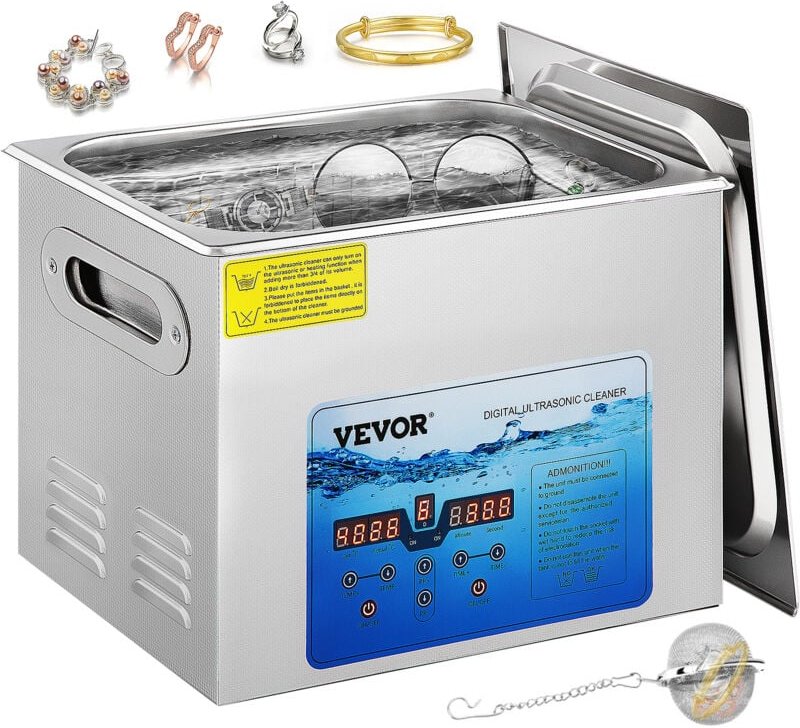 Vevor Ultraschallreiniger 15 l Ultraschallgerät, 35,5 x 32,5 x 15 cm Ultraschallreinigungsgerät Ultrasonic Cleaner mit Z...