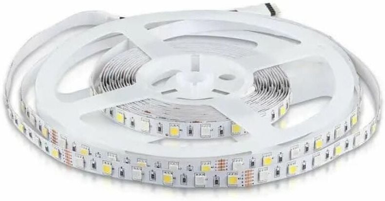 LED-Streifen SMD5050 8W/m 5m 60 LED/m 12V rgb + Kaltweiß IP20 10mm - V-tac
