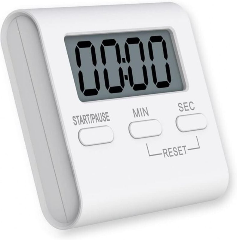 Ulisem - Kleiner digitaler Küchentimer zum Kochen, weißer magnetischer Küchentimer mit lautem Alarm, geeignet für ältere...