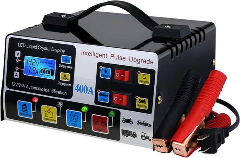 Tlily - Autobatterieladegerät Hochfrequenz Intelligent Pulse 12V24V US-Stecker