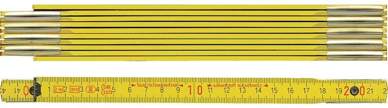 MBI - Gliedermaßstab Länge 2 m Breite 16 mm mm/cm eg iii Buche gelb