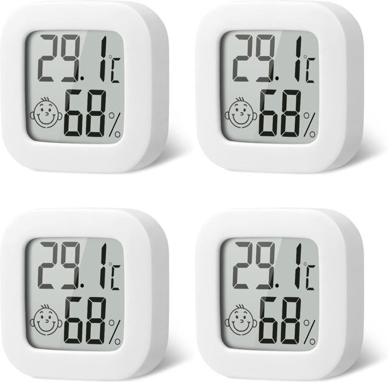YMYNY 4 Stück Innenthermometer Mini Thermometer Hygrometer Hochpräziser Temperatur- und Feuchtigkeitsmonitor mit Komfort...