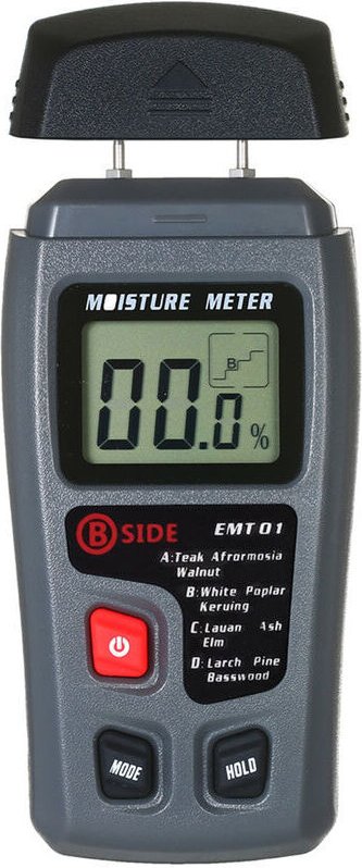 Holzfeuchtemessgerät mit 4 Modi, tragbares Kiefernholz-Feuchtemessgerät, Tascheninstrument, LCD-Display