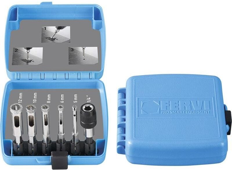 Fervi - Serie von Diamant-Frasspitzen mit 1/4-Anschluss fur Schraubendreher 0529