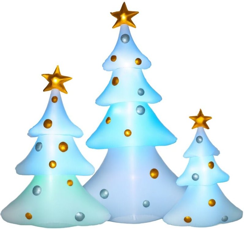 Thumbnail - HOMCOM 210cm Aufblasbarer Weihnachtsbaum mit LED-Lichtern 3er Set Aufblasbare Weihnachtsdeko Weihnachtsdekoration Dekora...