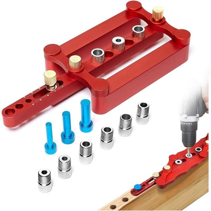 Holzbohrführung, vertikale Bohrlehre, Holzlochsucher, 6/8/10 mm Dübelbohrführung zum Positionieren der Holzbohrlehre