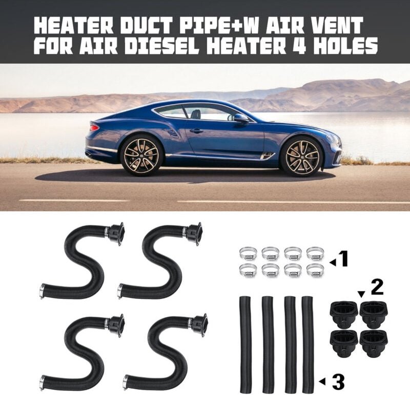 Abgasrohr mit eckigem Wärmetauscher für Standheizung Richtung 42mm gestreckt max. 80cm