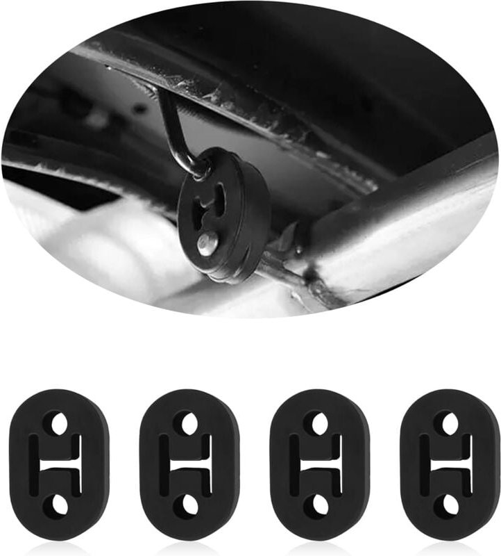 CSPARKV 4-teiliger Auspuffschalldämpferblock mit 2 Löchern, 12-mm-Loch-Gummi-Silentblock für Auto/LKW/SUV, universeller