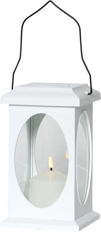 Star Trading - Batterie Laterne Flame Lantern Outdoor in Quader-Form, weiß, 23cm