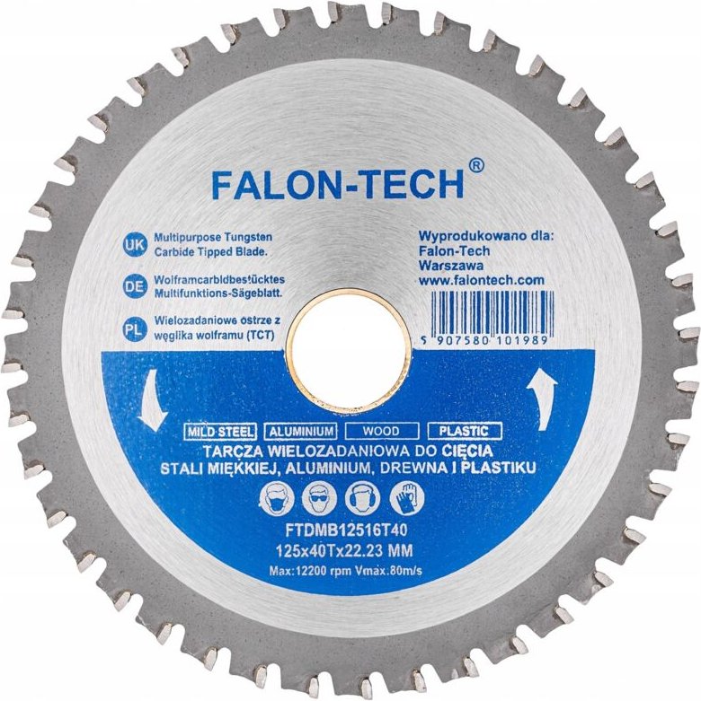 Multifunktionsscheibe Falon-Tech 125 x 22,23 x 1,6 mm 40 Zähne