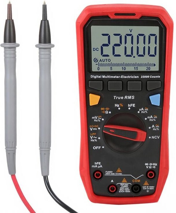 Multimetro digitale professionale ad alta precisione con selezione automatica della portata, test NCV, valore RMS reale,...