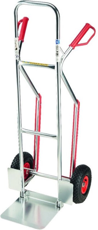 Alu-Transportkarre 150 kg, Schaufelmaß 305 x 293 mm, klappbar, Luft, Maße 1310 x 500 x 530 mm