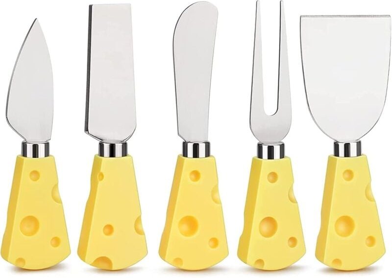 Shining House - Käsemesser-Set, 5-teilig, Edelstahl, Käsemesser, Mini-Käsemesser, glattes Käsemesser, Käseschneider, Mes...