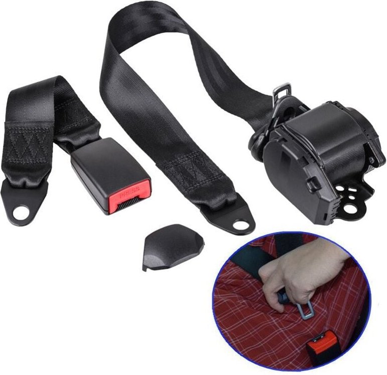 Thumbnail - Tonchean - Dreipunkt-Sicherheitsgurt für Autofahrer, automatischer Aufrollgurt für Busse und LKWs, 4,8 cm, 3,8 m