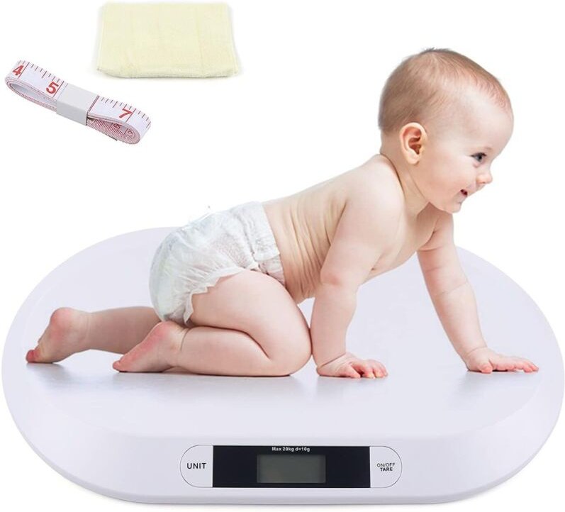 20 KG Elektronische Babywaage Digital Wiegefläche 55 32 2.7cm Digitalanzeige Kinderwaage LCD Size 6 2.1cm Körperwaage Fü...