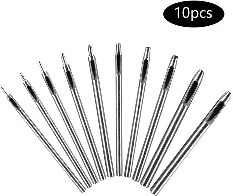 10-teiliges Lederlocher-Set, Lederlocher, Locher für Papier, Dichtung, Motor, Hohlloch, Rundstahl-Hohllocher-Set, Hohllo...