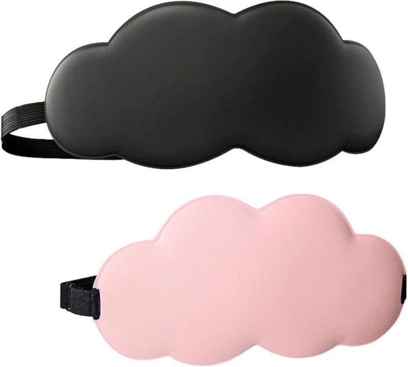 Weiche und atmungsaktive 2-teilige Schlafmaske mit Memory-Schaum, lichtundurchlässiges Design zum Schlafen, für Nickerch...