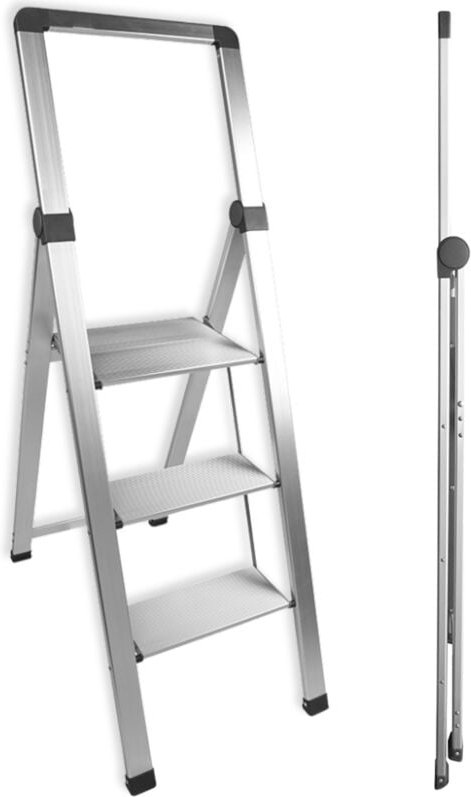 Extra schlanke 3-stufige Trittleiter aus Aluminium - Facilitys