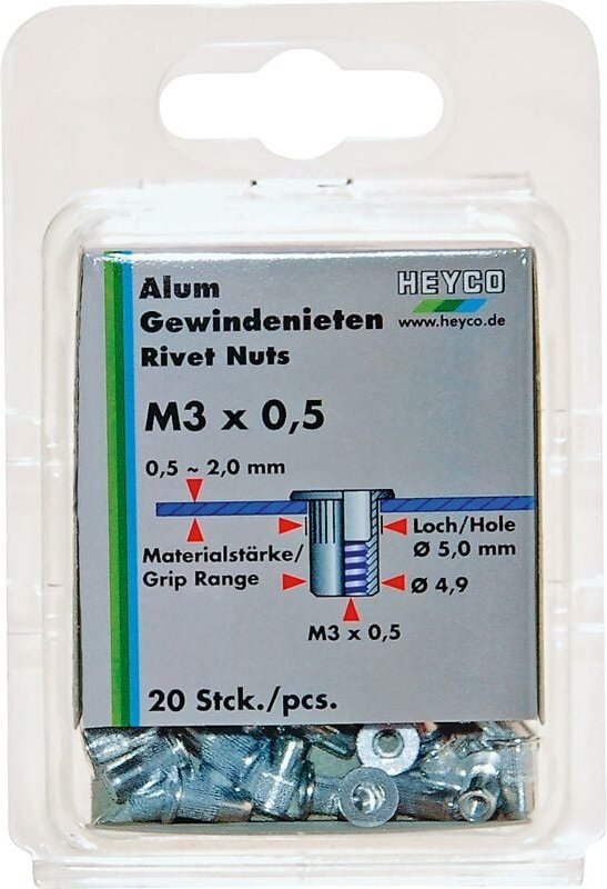 1261-40 Gewindenietensatz in Blisterverpackung