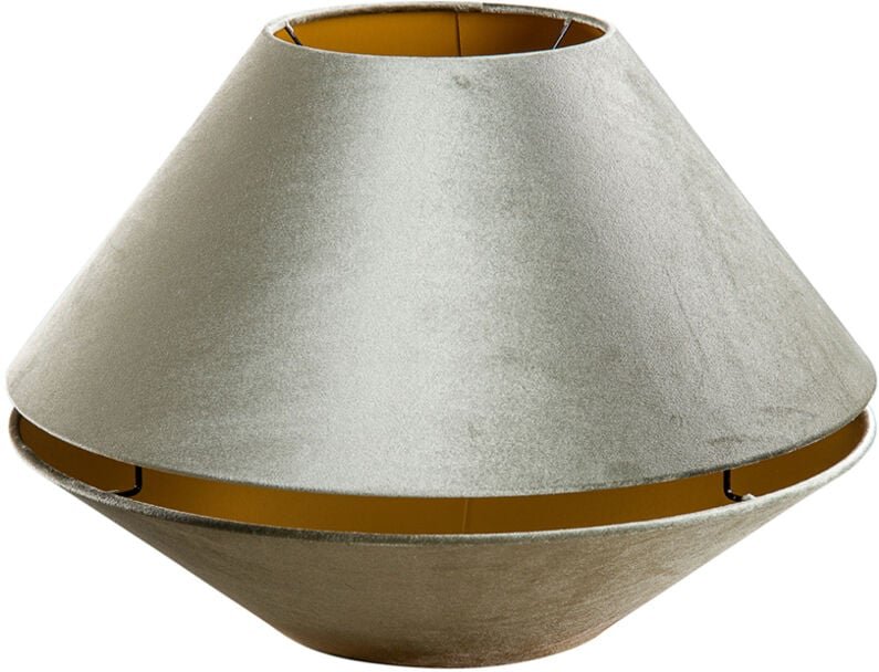 Doppelter Samtlampenschirm Grün mit goldener Innenseite