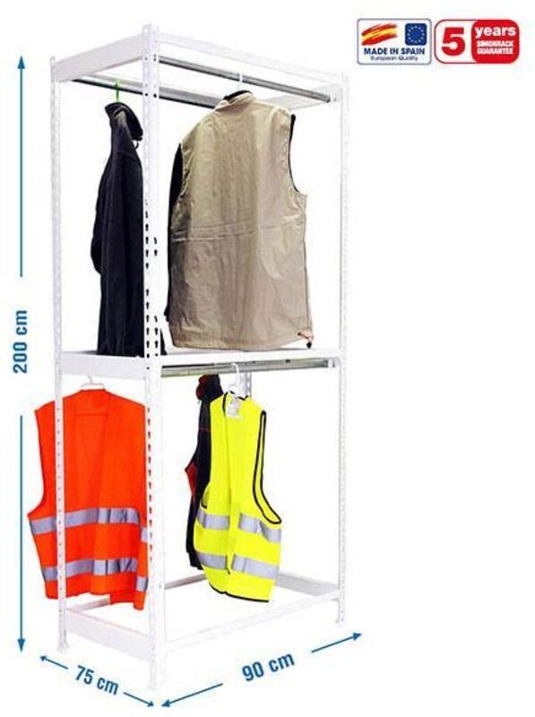 Simonrack Metallregal Weiß 2000x900x750 mm