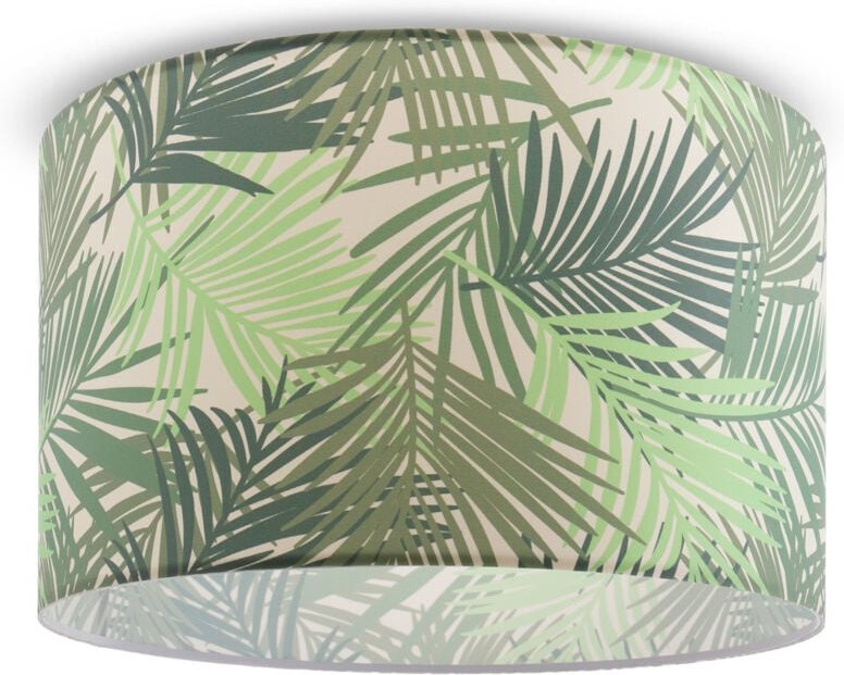 Deckenleuchte Wohnzimmer Lampenschirm Hängelampe Esstisch Schlafzimmer Palme Grün (Ø38cm), Deckenleuchte - Weiß - Paco H...