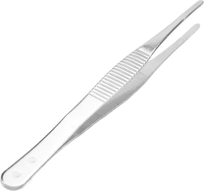 5.5 " Silber Ton Edelstahl Rund Tip Pinzette