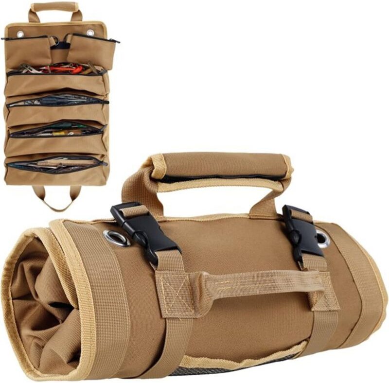 Werkzeugtasche Rollbag mit 6 Taschen - Multifunktionale, faltbare & tragbare Werkzeug-Organizer für Handwerker (Mechanik...