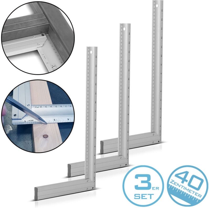 Stahlwerk - Aluminium-Anschlagwinkel 3er Set 400 mm Schlosserwinkel Flachwinkel