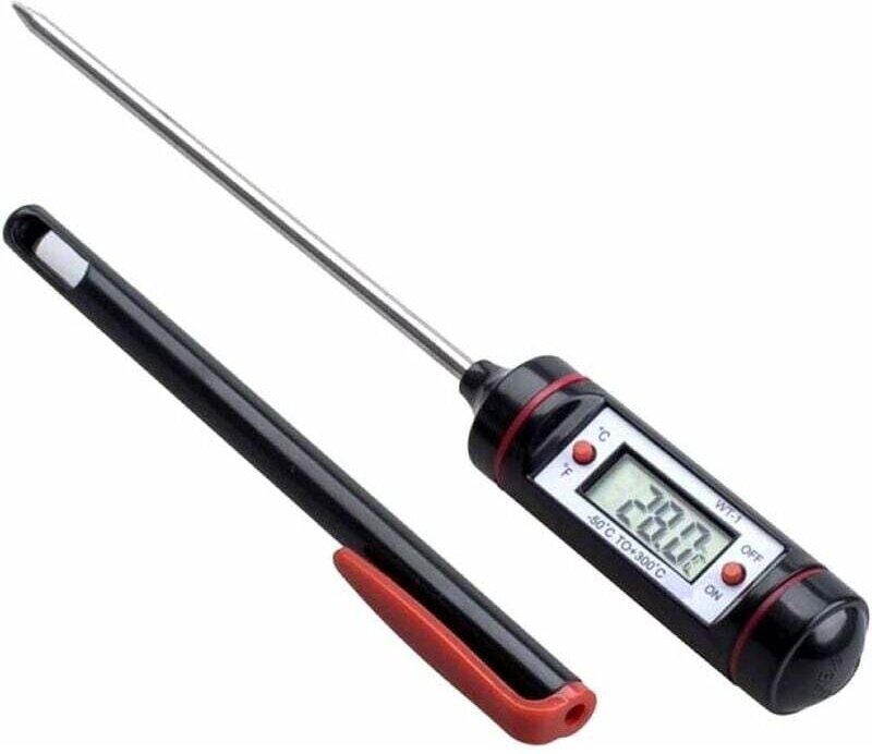 Ahlsen Kochthermometer mit Sonde, Stiftthermometer aus Edelstahl