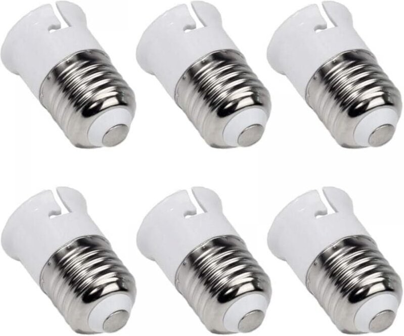 E27 auf B22 Bajonett-LED-Lampenadapter, E27 auf B22 Lampensockel-Konverter, Schraube auf Bajonett-Sockel-Adapter, 6er-Pa...