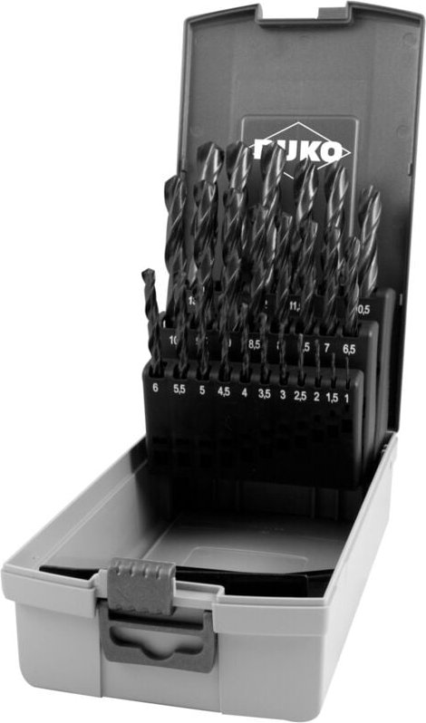 RUKO Spiralbohrer-Satz DIN 338 Typ N, HSS-G in ABS-Kunststoffkassette - 25 tlg. - 214215SRO