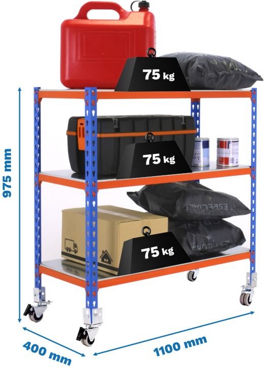Simonrack Werkbank Regal Blau Orange Galva 900x1100 mm