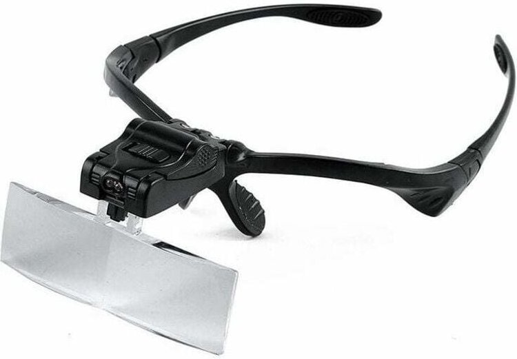 Ahlsen Kopfbandlupe mit LED-Licht, freihändige Lesekopfhalterung, Lupenbrille mit 5 abnehmbaren Linsen zum Lesen, Schmuc...