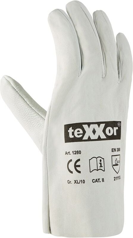 TeXXor® Ziegen-/Schafsvollleder-Handschuhe, Kat. 2, ungefüttert 12608 Gr.08