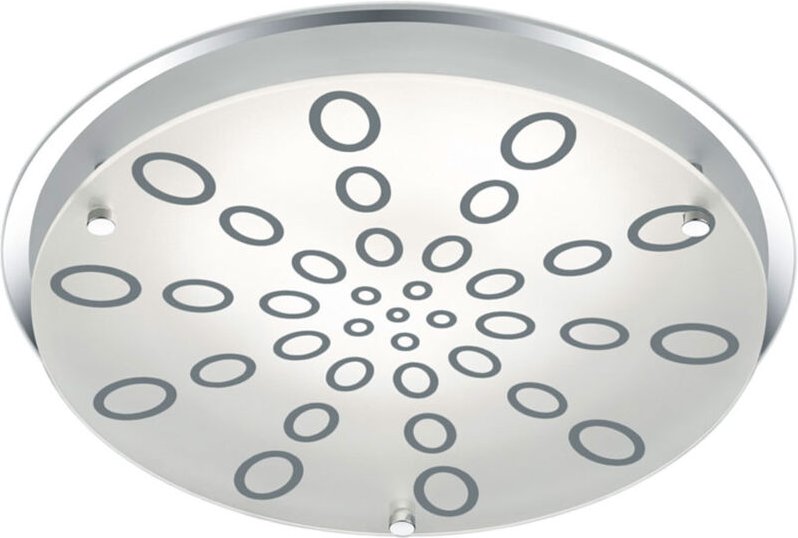 RL - Deckenleuchte Glas rund Deckenlampe dimmbar Wohnzimme euchte Decke, chrom, led 20W 1800Lm warmweiß, DxH 31,5x7,5 cm