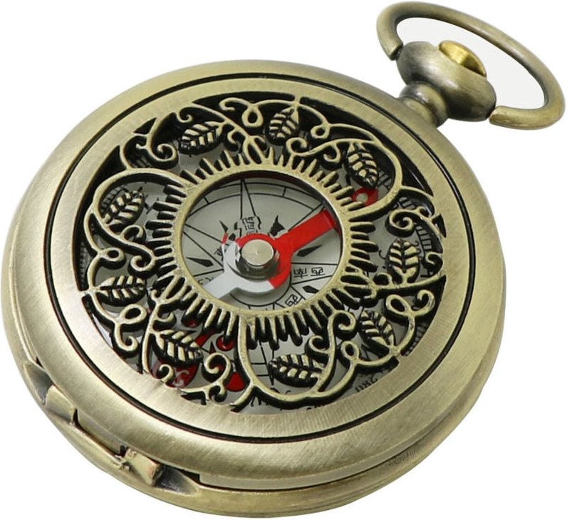 Csparkv - Wanderkompass, stoßfestes und wasserdichtes Messing-Campingwerkzeug, Metalltasche, Kinderkompass, Wandern, Cam...