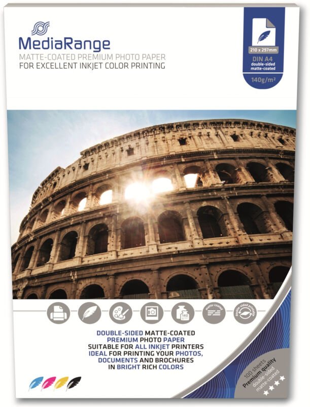 Thumbnail - MEDIARANGE Fotopapier DIN A4, 140 g/m², matt, 100 Blatt