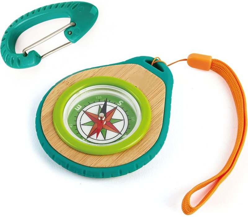 Kinder Kompass Set ab 4 Jahren - Kinder Entdecker Set mit Spiegel und Karabiner - Aus Bambus & Pflanzenplastik, 15 x 15 ...