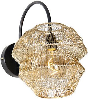 Orientalische Wandleuchte Schwarz mit Gold - Vadi
