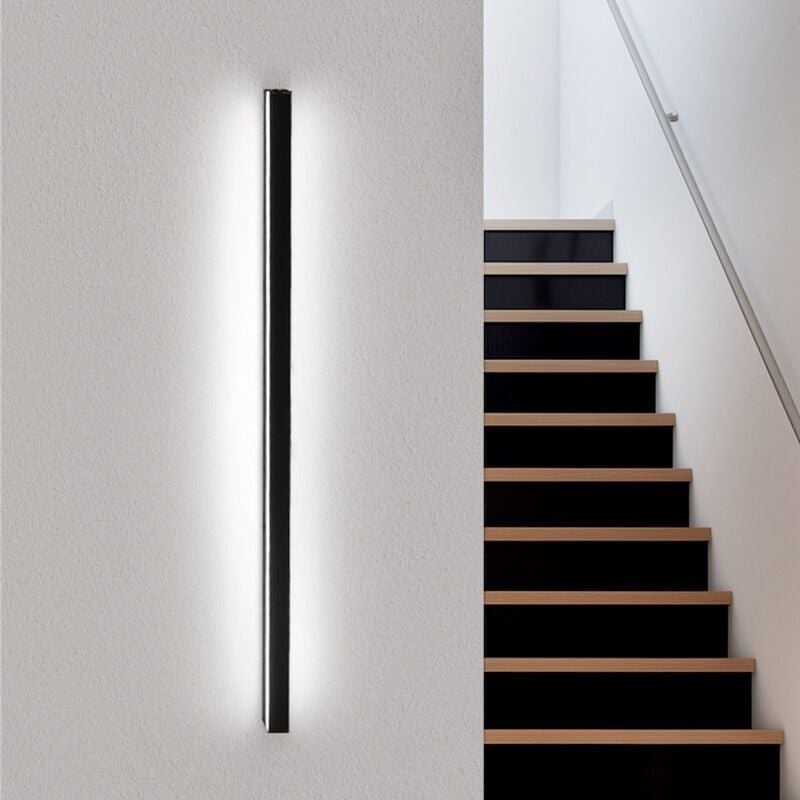 Led Wandleuchte Innen Wandlampe Schwarz - 100CM Wandbeleuchtung Wohnzimmer Modern Flurlampe Wand 32W Schlafzimmerlampe M...