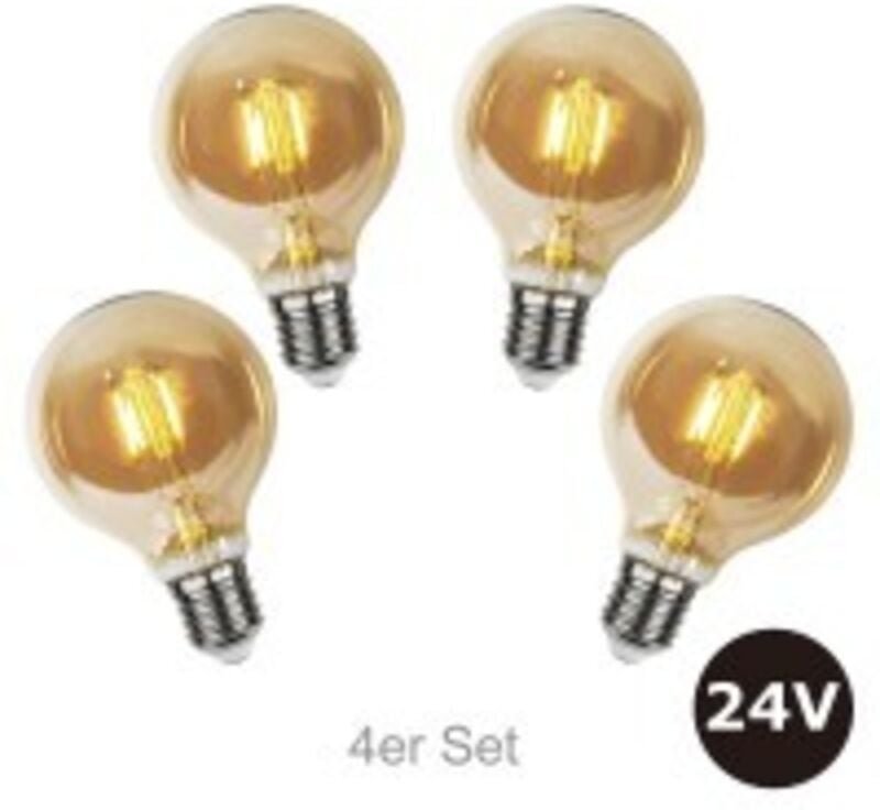 Star Trading - LED-Lampe E27 24V Low Voltage, Niederspannungsleuchtmittel, Filament, Bernsteinfarben, Außenbereich, IP44...