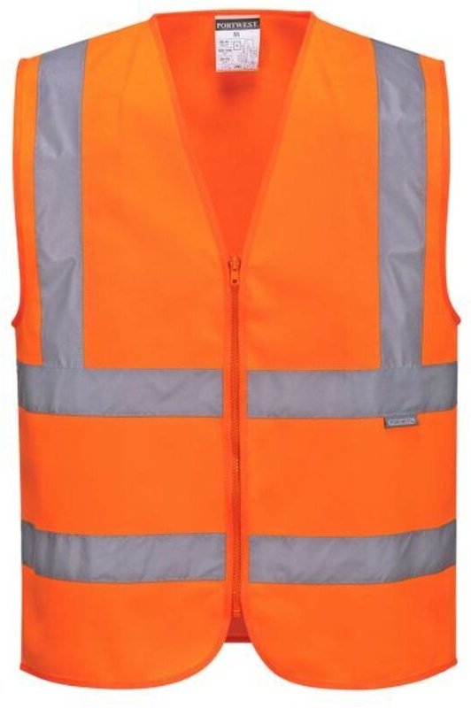 Hi-Vis Weste mit Reißverschluss Orange L