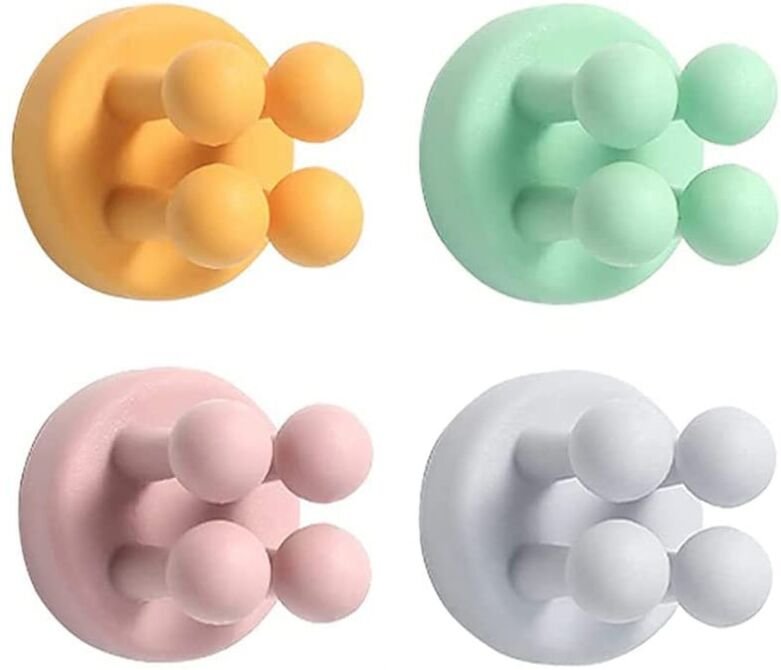 4er-Pack selbstklebende Badezimmerhalter, Silikon, wasserdicht, mehrfarbig